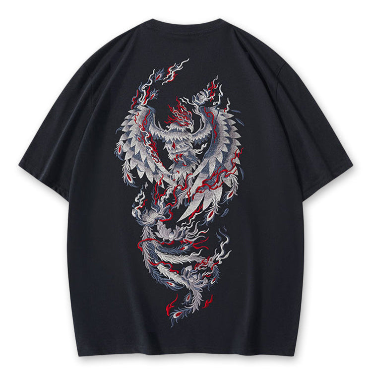 Emerging Phoenix Embroidered T-shirt Back