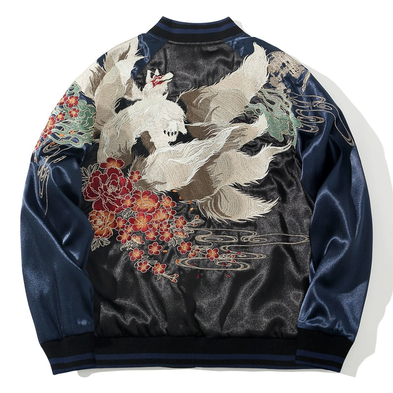 Limited Edition] Kitsune 九尾の狐 Sukajan Souvenir Bomber Jacket