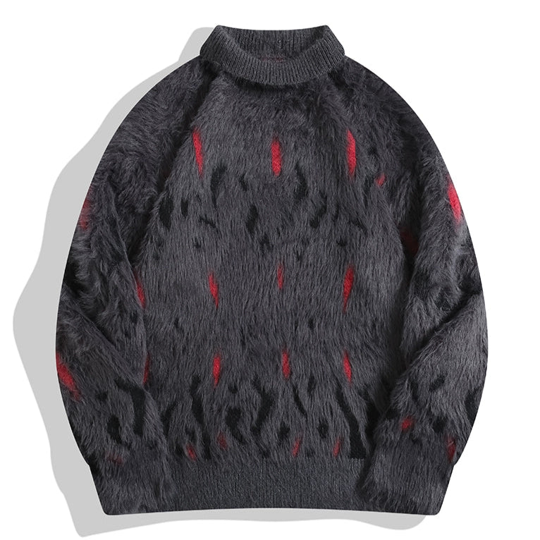 Crimson Streak Fuzzy Turtleneck – Shizuka Collective