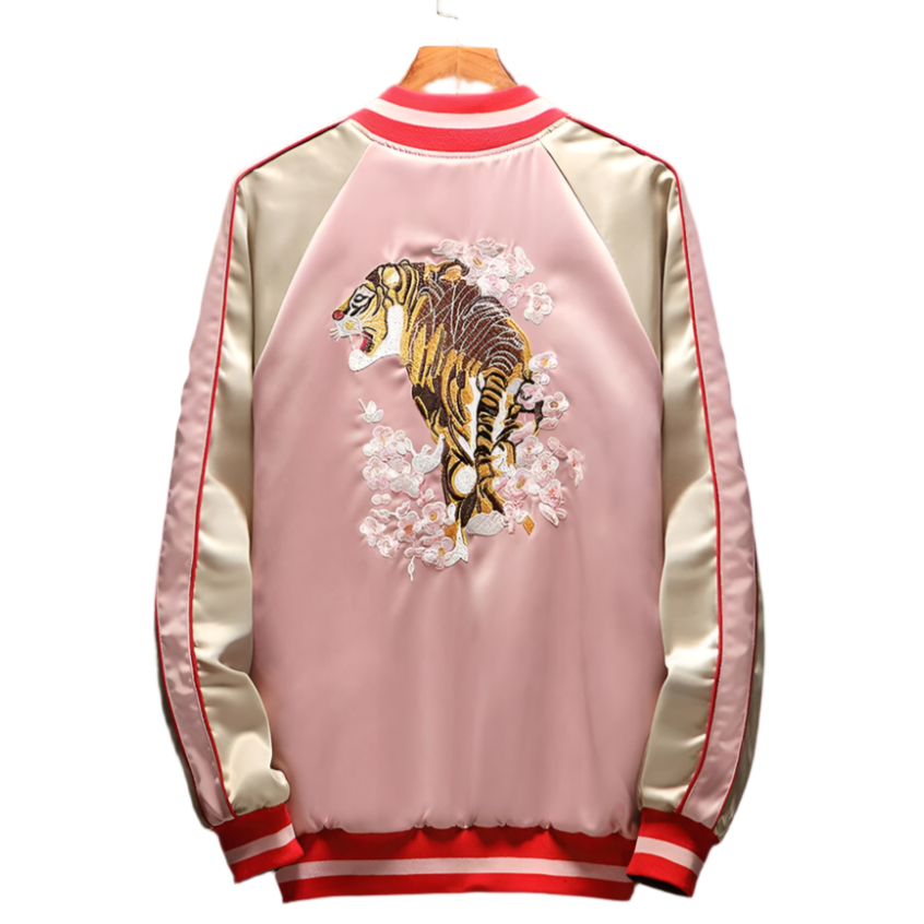 Mountain & Tiger Sukajan Souvenir Jacket (Reversible) – Shizuka Mountain & Tiger Sukajan Souvenir Jacket (Reversible) – Shizuka