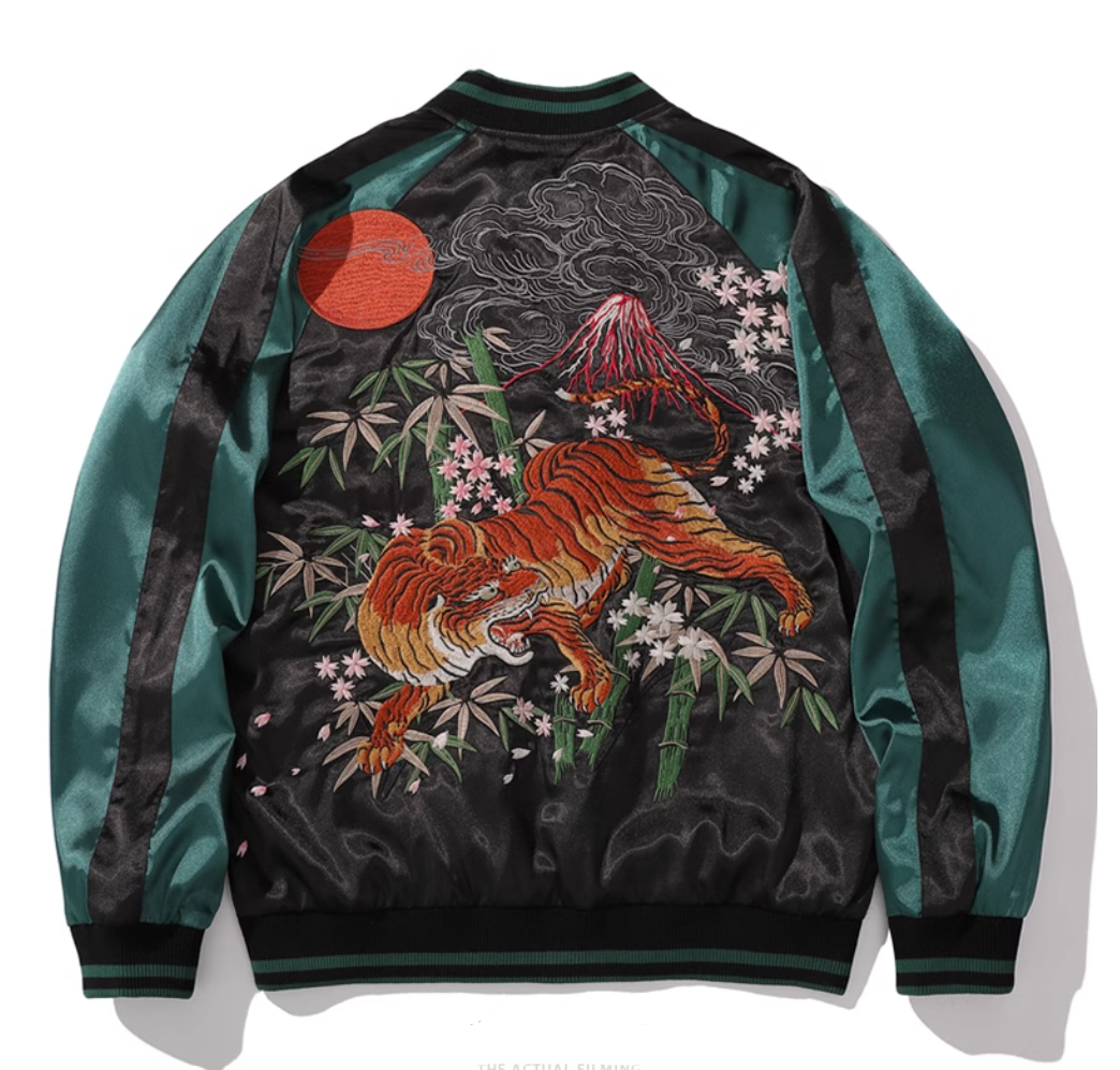 藤虎 Fuji Tora Sakura Sukajan Souvenir Bomber Jacket – Shizuka