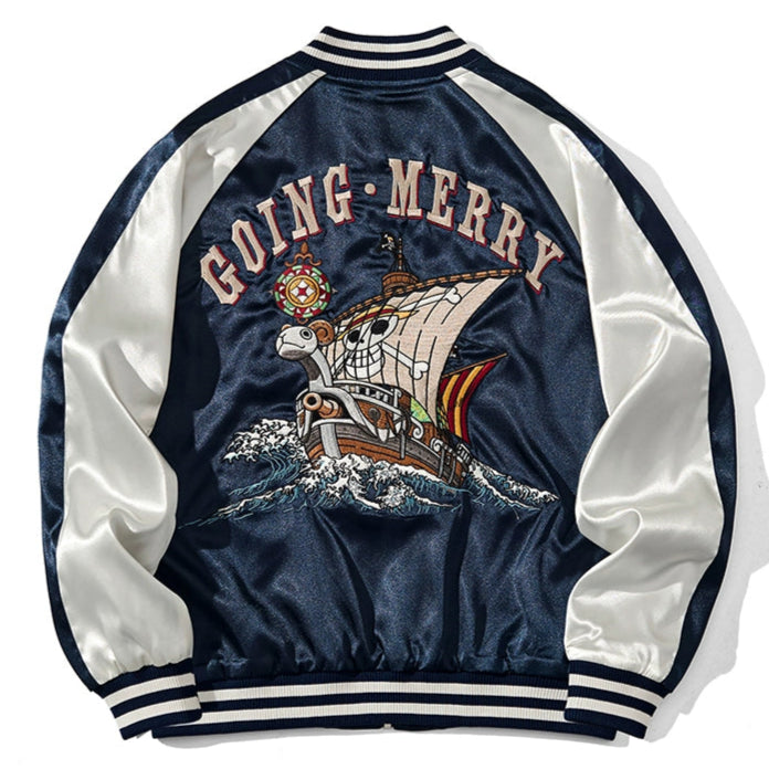 Going Merry One piece Sukajan Souvenir Bomber Jacket