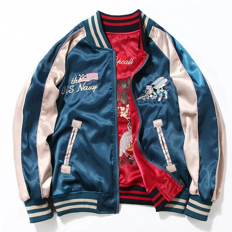 Reversible USA Sukajan Souvenir Bomber Jacket