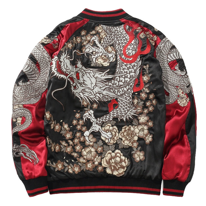 Imperial Dragon Blossom Sukajan souvenir bomber jacket