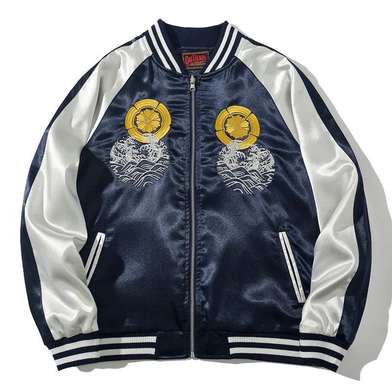 Lotus Koi Surge はす Sukajan Souvenir Bomber Jacket