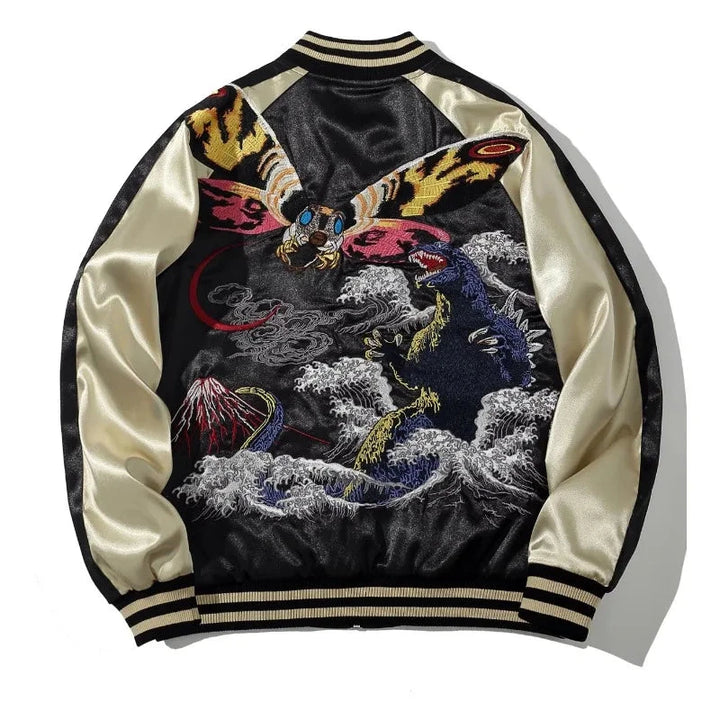 Monster Embroidery Sukajan Souvenir Bomber Jacket