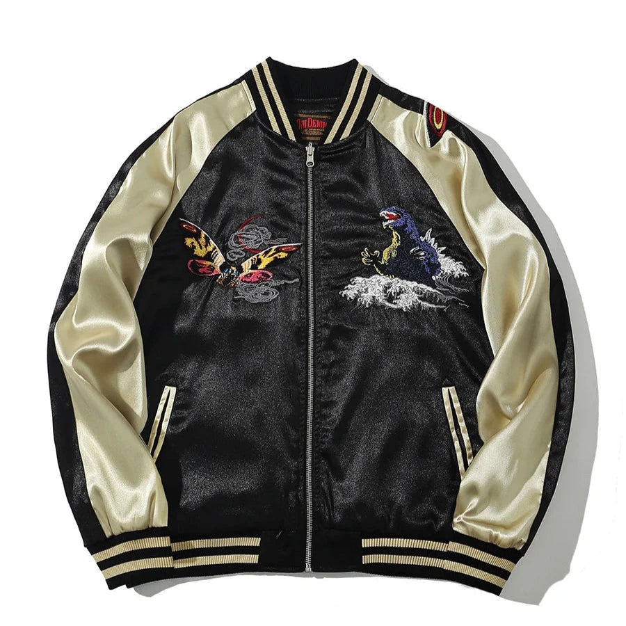 Monster Embroidery Sukajan Souvenir Bomber Jacket