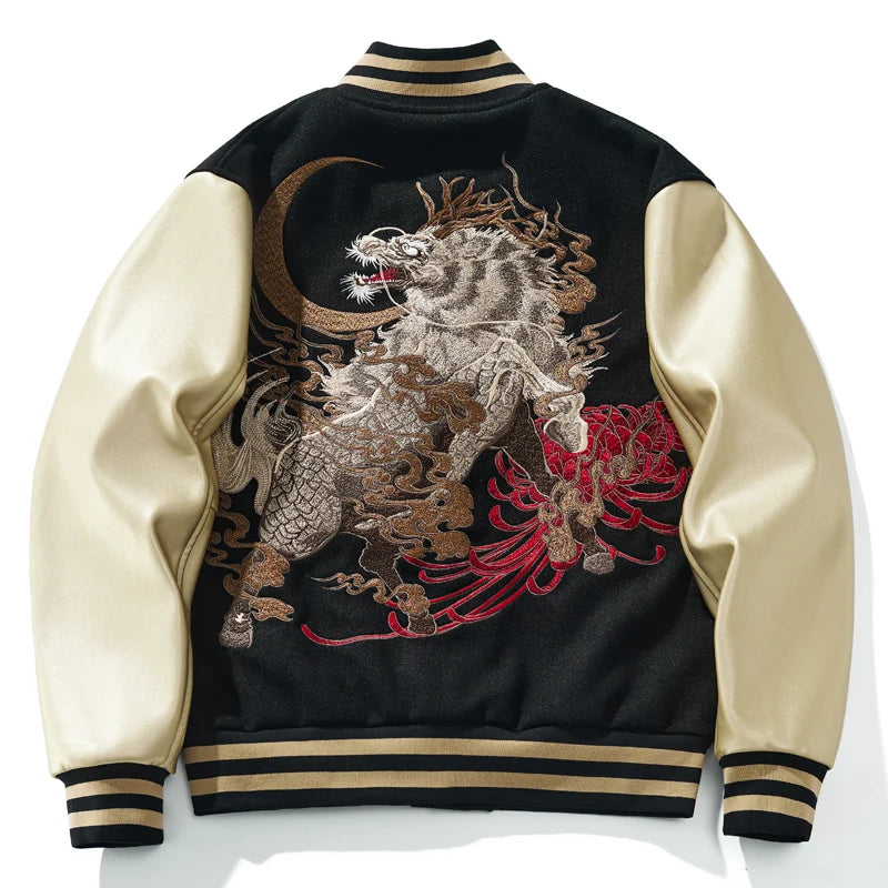 Moonlit Myth Sukajan Souvenir Bomber Jacket Japanese Style Street wear