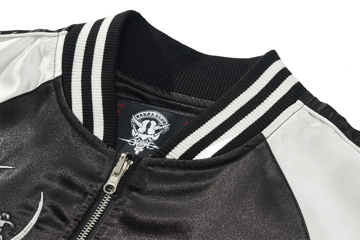 Naruto and sasuke sukajan souvenir bomber jacket collar