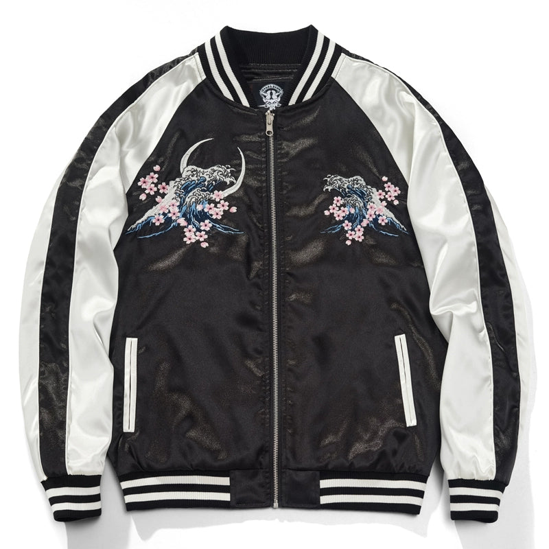 Naruto and sasuke sukajan souvenir bomber jacket front