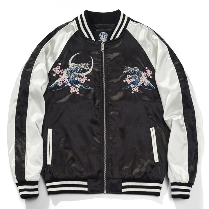 Naruto and sasuke sukajan souvenir bomber jacket front