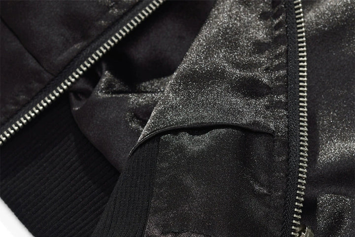 Naruto and sasuke sukajan souvenir bomber jacket zipper