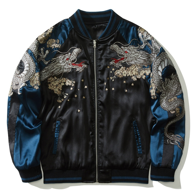 Imperial Dragon Blossom Sukajan Souvenir Bomber Jacket