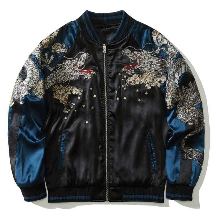 Imperial Dragon Blossom Sukajan Souvenir Bomber Jacket