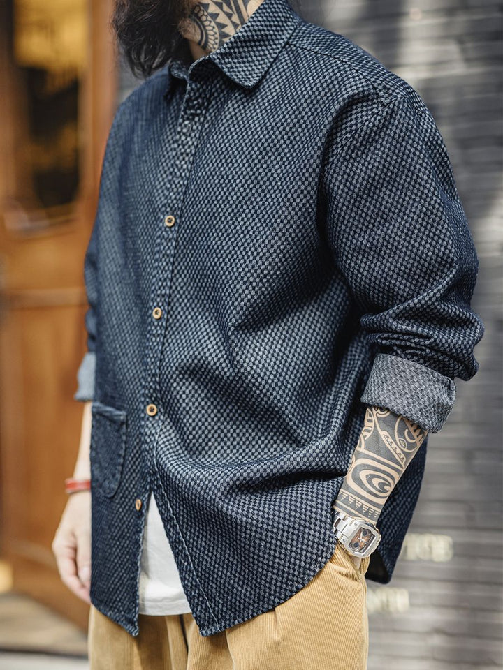 Kazura Indigo Check Workshirt