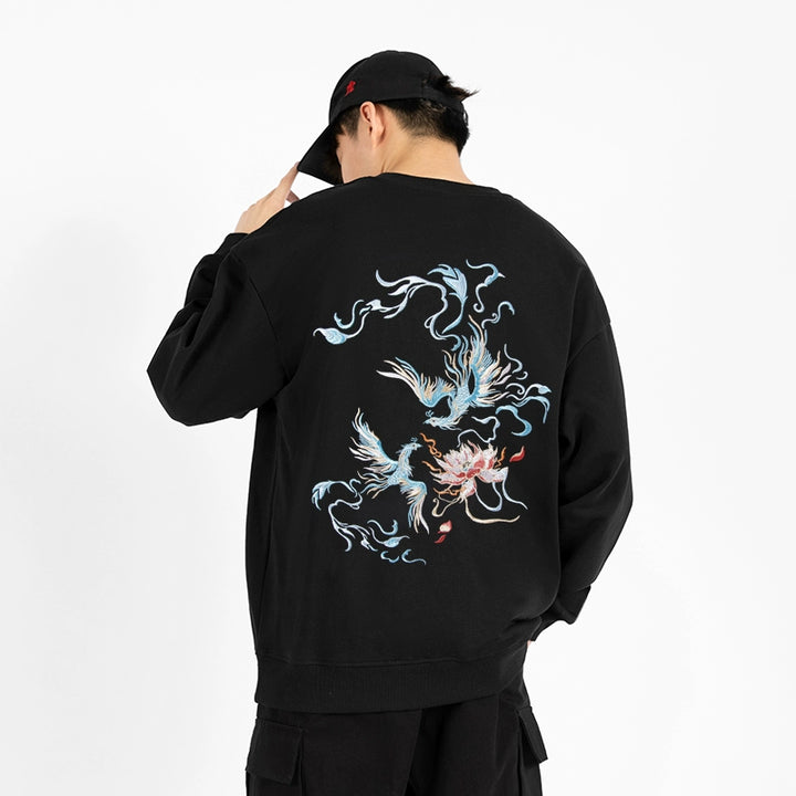 Dual Phoenix Embroidered Sweatshirt