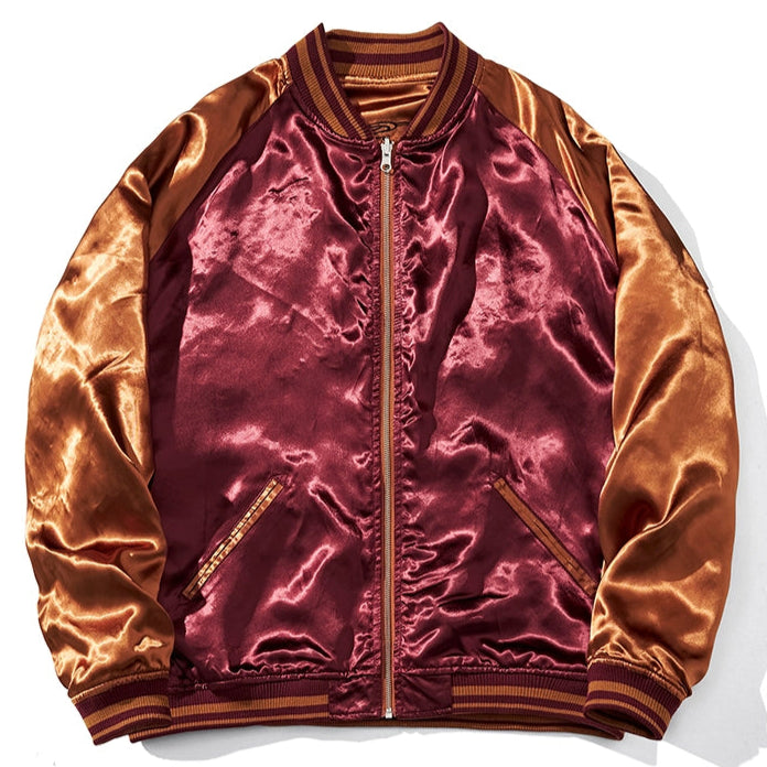 Raging Wolf Sukajan Souvenir Bomber Jacktet (Reversible)