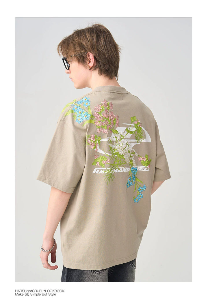 HARSH and CRUEL Floral Embroidered T-shirt