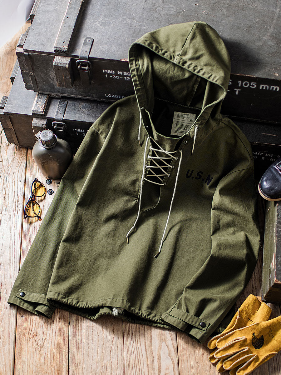 USN Naval Workwear Hoodie - Olive Drab