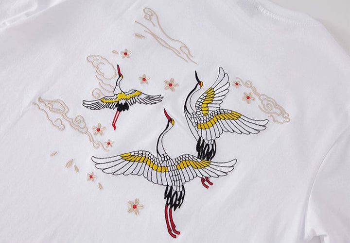 T-shirt brodé Grues de la Sérénité