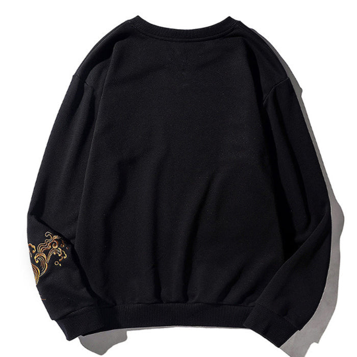 【送料&関税込】Golden  Slogan Embroidered Crewneck The Golden Koi Embroidery Sweatshirt – Koisea
