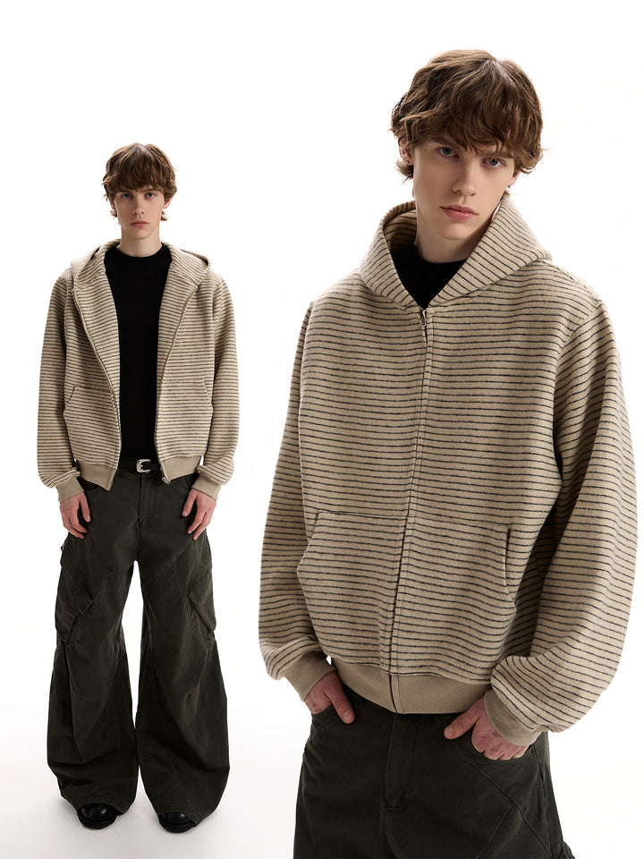 Akiro Striped Hooded Zip Jacket