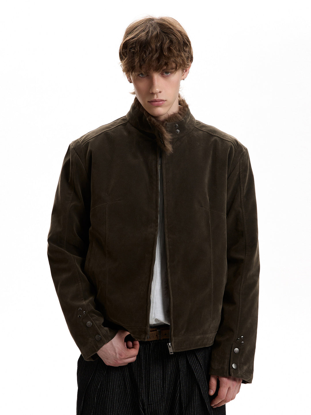 Kagehara Suede Harrington Jacket