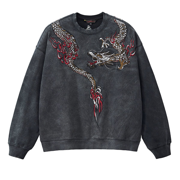 Embroidered Dragon Sweatshirt – Shizuka Collective