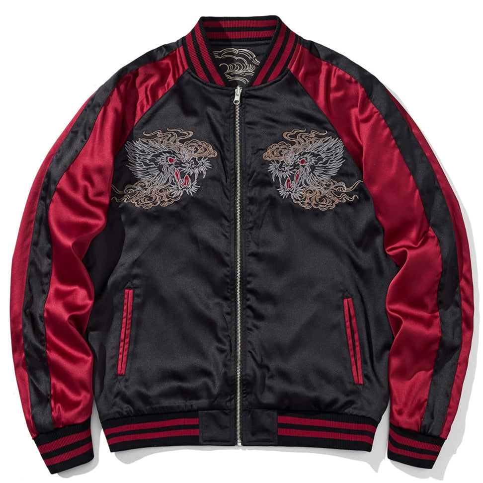 Descending Dragon Sukajan Souvenir Bomber Jacket (Reversible Descending Dragon Sukajan Souvenir Bomber Jacket (Reversible