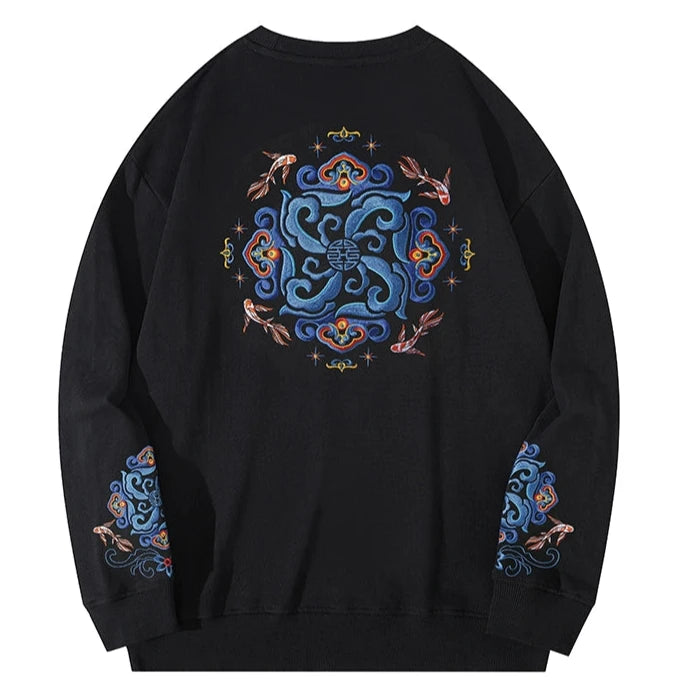 Zen Koi Embroidered Sweatshirt