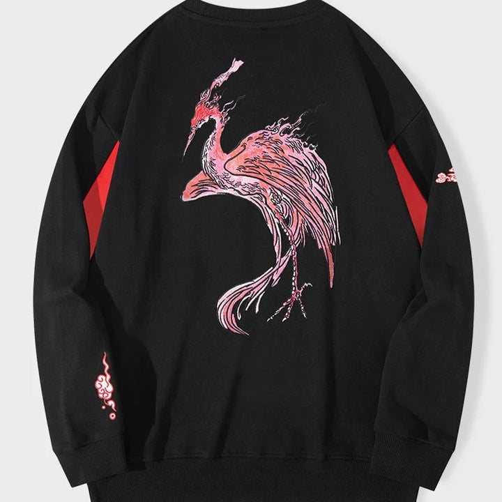 Crane Embroidered Sweatshirt