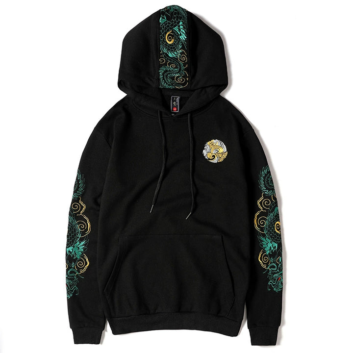 Mystic Dragon Embroidered Hoodie