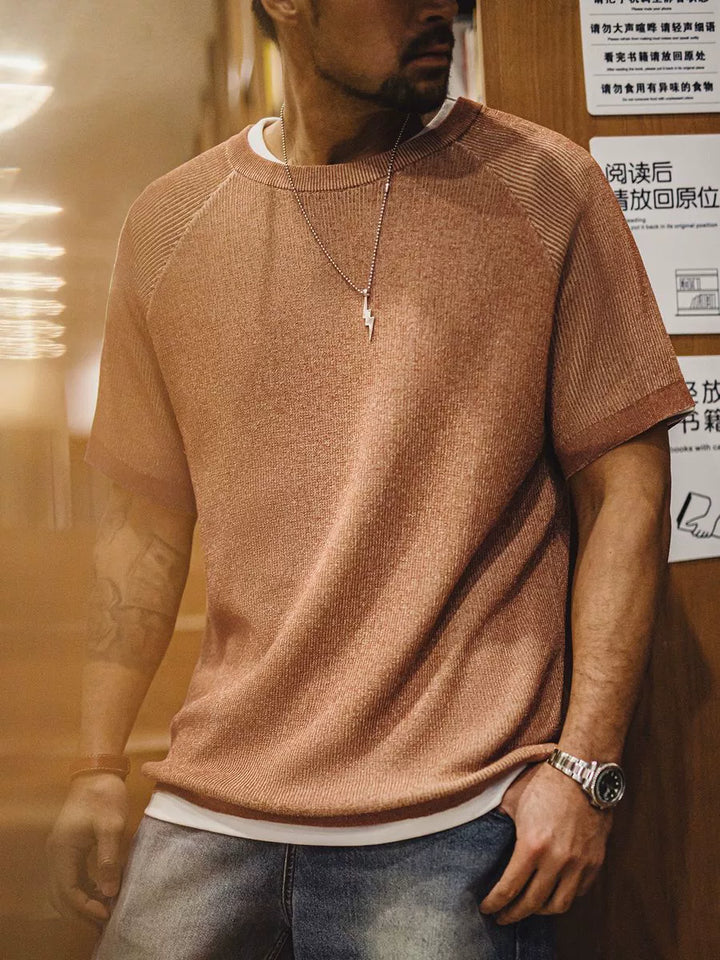 Sandgrain Retro Strick-T-Shirt