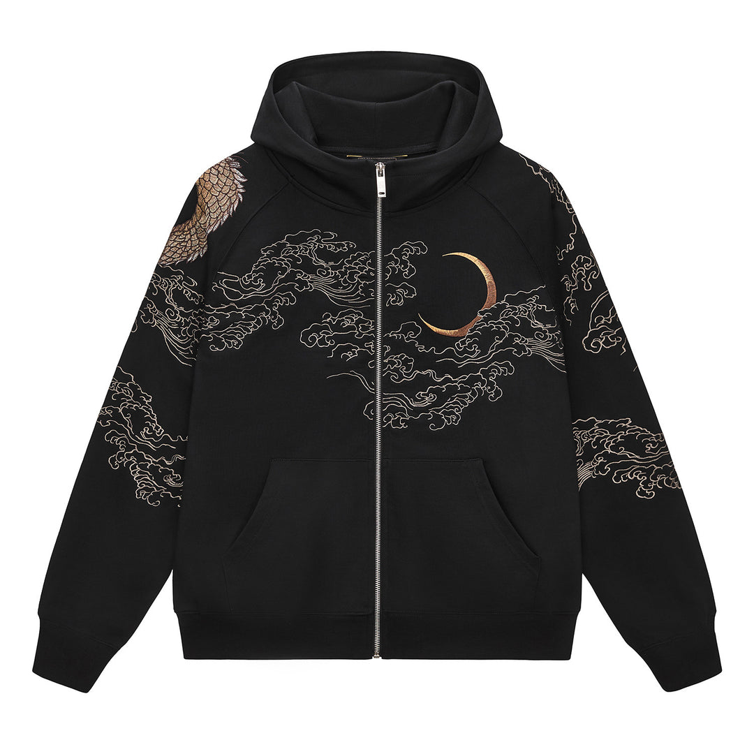 Ryūjin Dual Dragon Embroidered Hoodie