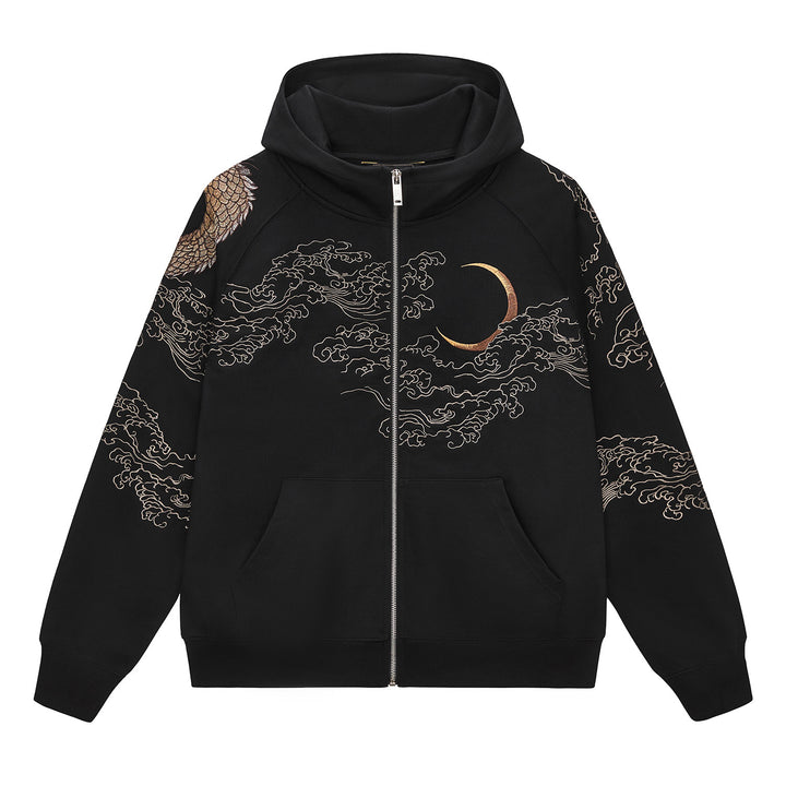 Ryūjin Dual Dragon Embroidered Hoodie