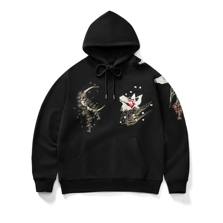 Embroidered Fox Hoodie