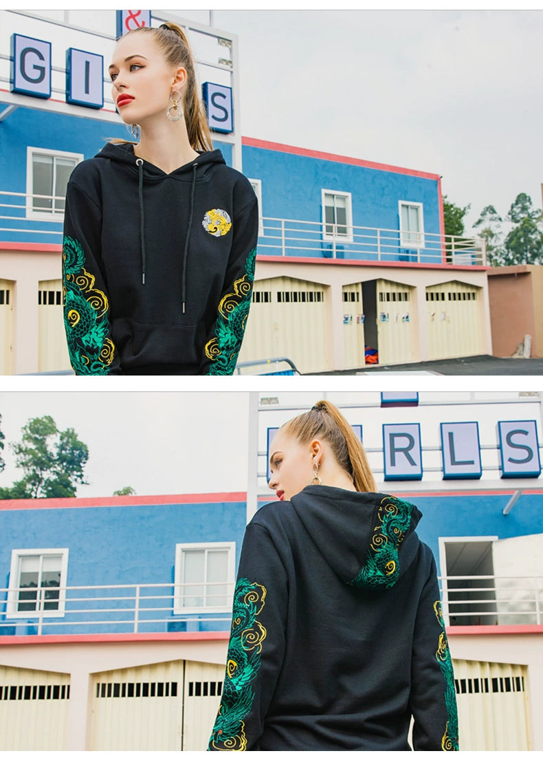 Mystic Dragon Embroidered Hoodie