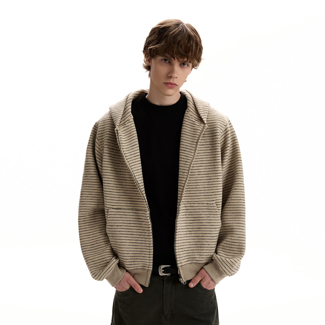 Akiro Striped Hooded Zip Jacket