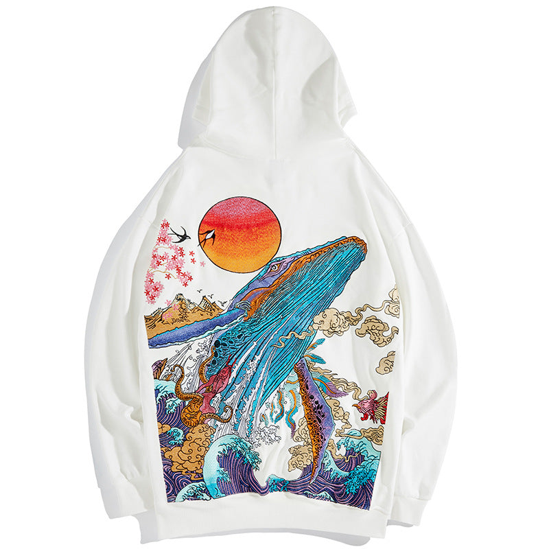 鯨 Kujira Embroidered Hoodie