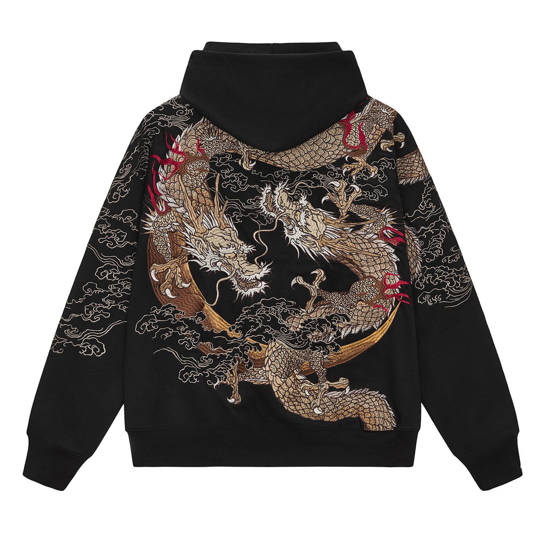 Ryūjin Dual Dragon Embroidered Hoodie