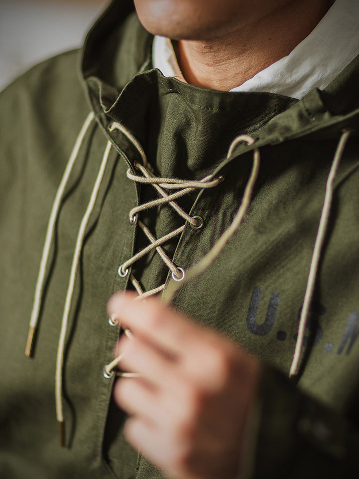 USN Naval Workwear Hoodie - Olive Drab