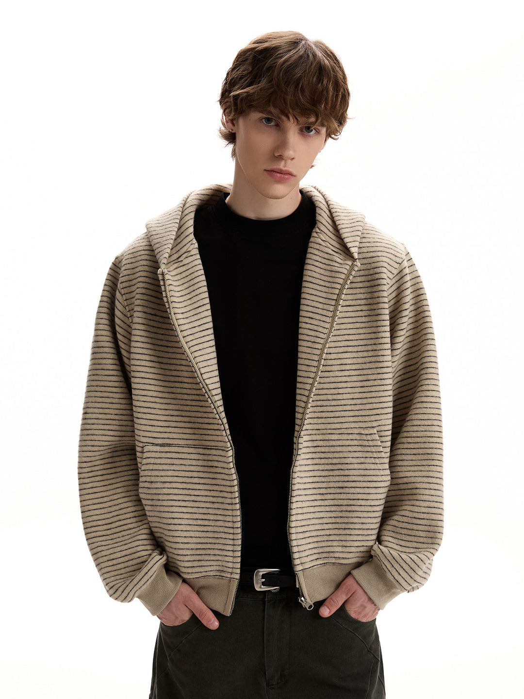 Akiro Striped Hooded Zip Jacket