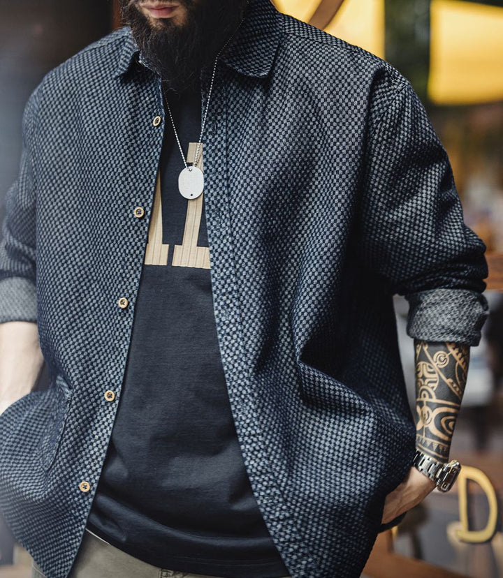 Kazura Indigo Check Workshirt