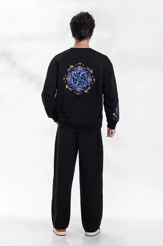 Zen Koi Embroidered Sweatshirt