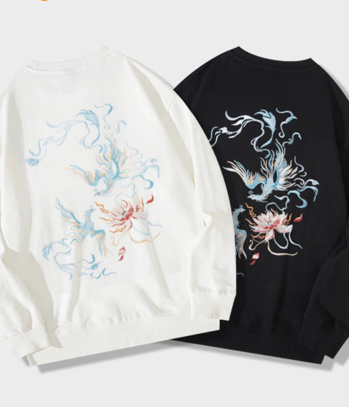 Dual Phoenix Embroidered Sweatshirt