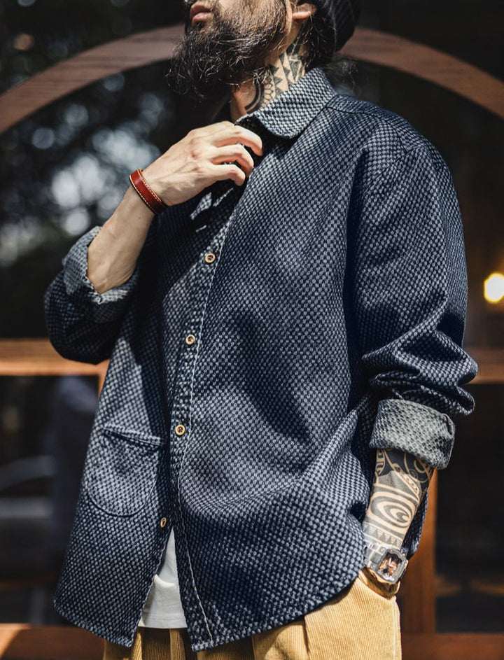 Kazura Indigo Check Workshirt