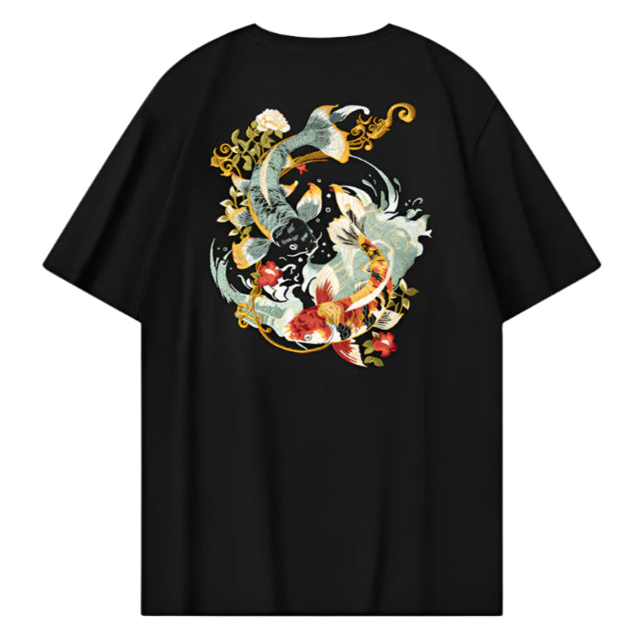 Dual Koi Embroidered t-shirt – Shizuka Collective