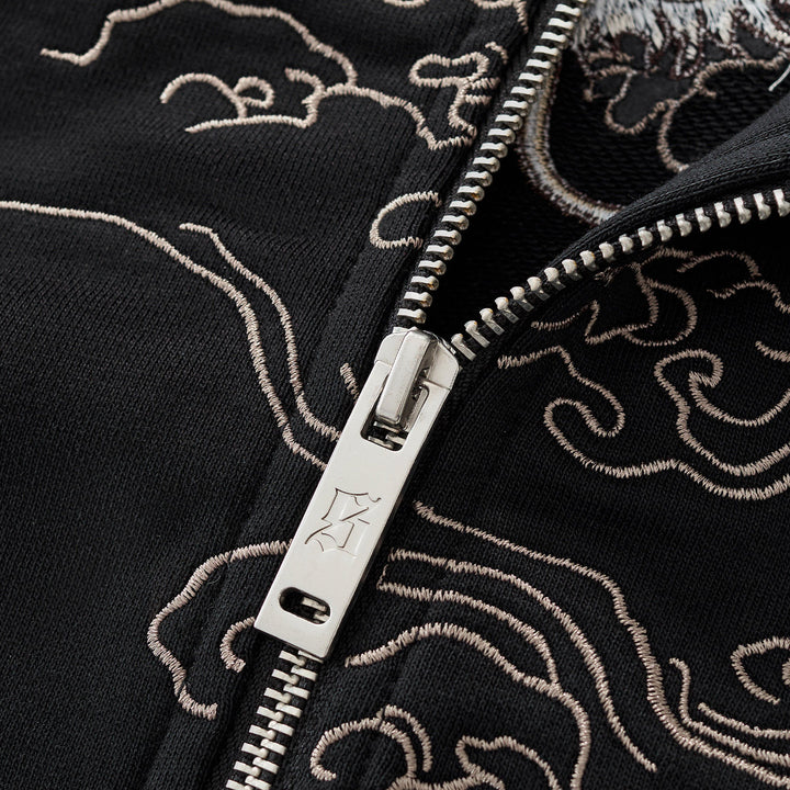 Ryūjin Dual Dragon Embroidered Hoodie