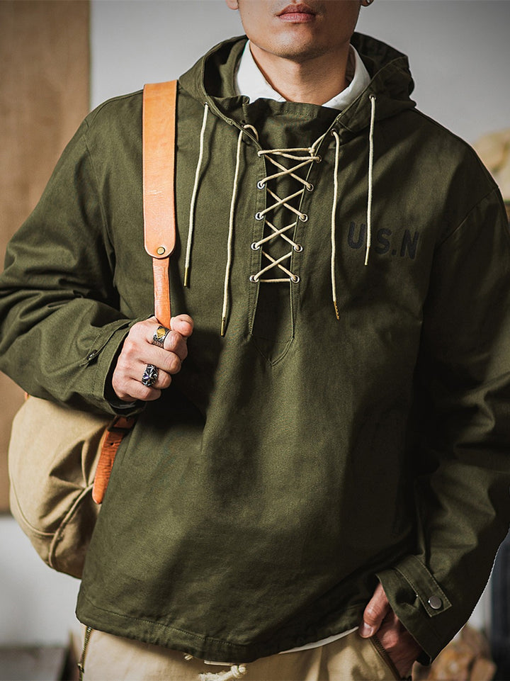 USN Naval Workwear Hoodie - Olive Drab