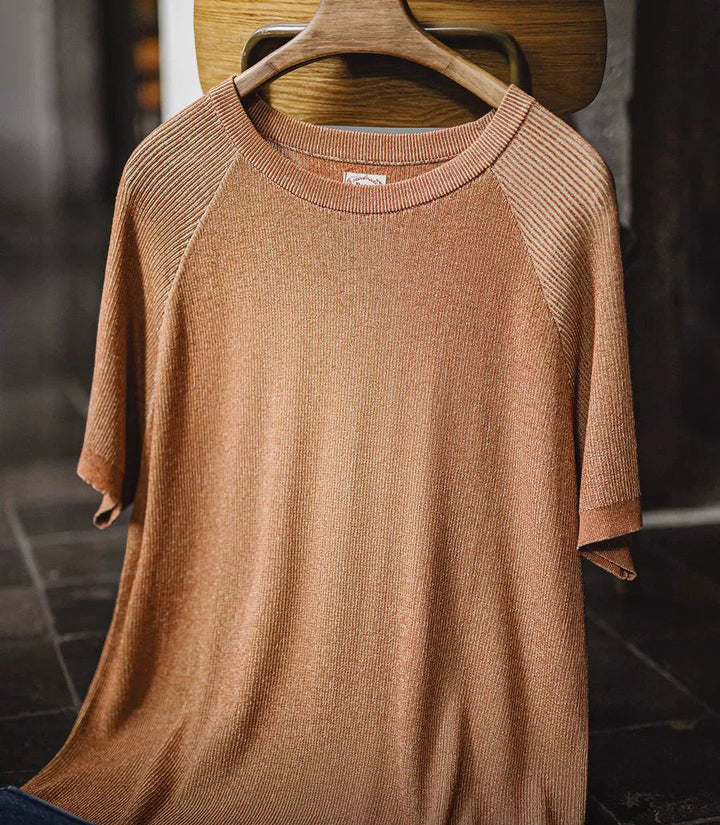 Sandgrain Retro Strick-T-Shirt